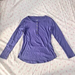 Architect Lavender Buttoned Henley Top